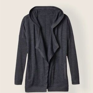 Athleta Women's Charcoal Wrap Hooded Cardigan -  Size Small